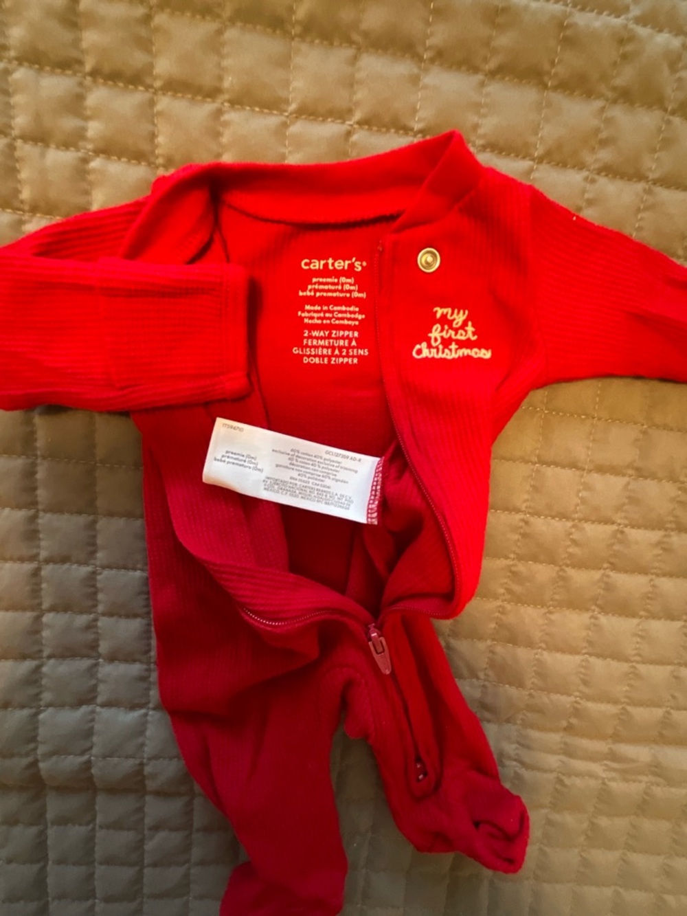 Carter's My First Christmas Onesie - Picture 2 of 3